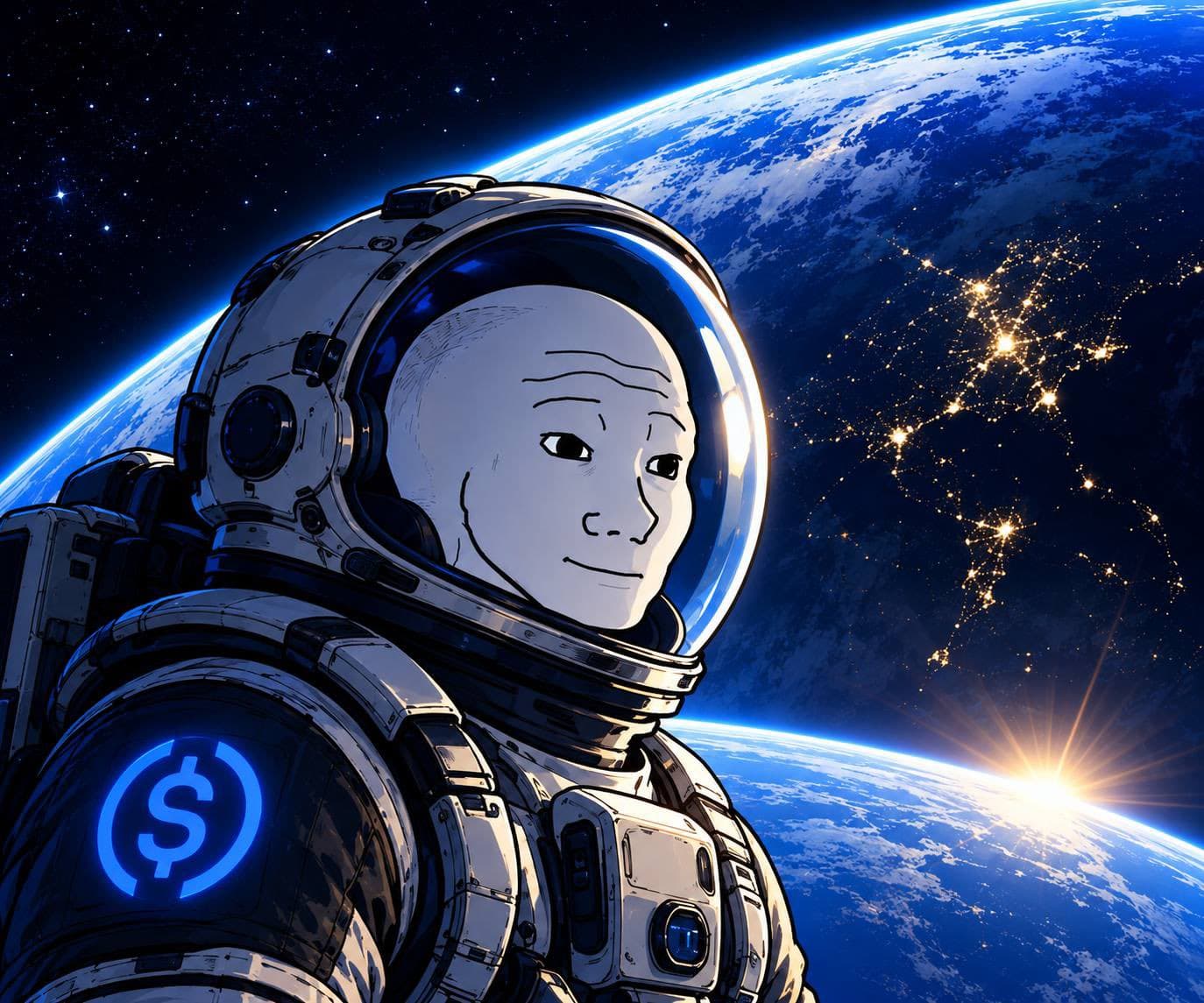 Wojak the astronaut, ready for liftoff
